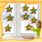 QOUBAI 32 Sets Christmas Stars Suncatchers Craft Back to School DIY Stained Glass Window Patriotic 4th of July Paper Craft Home