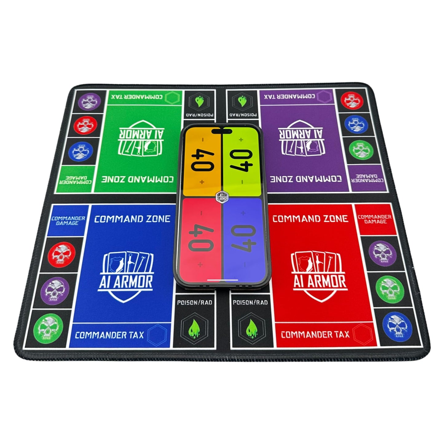 4 Way Commander Playmat by Ai protective covering