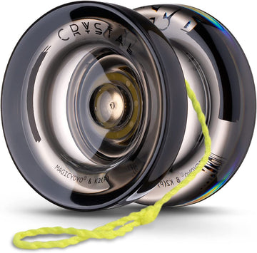 Magicyoyo 2 Pack Yoyos - K2 Crystal Black & V6 Green, Dual Purpose, Responsive For Kids, Unresponsive Bearing For Adults, 12 Strings, 2 Bags, Bearing Removal Tool