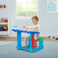 CoComelon Draw and Play Desk by Delta Children - includes 10 Markers and Coloring Book, Blue