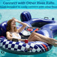 Jasonwell Inflatable River Tube Float - 2 Person Heavy Duty River Float Pool Floats With Removable Cooler Lake Water Tubes For Floating River Raft Lounge Floatie With 2 Cup Holders For Adults (D-Blue)