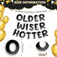 Fulmoon Set of 3 Pre Strung Older Wiser Hotter Glitter Banner Funny Birthday Banner for Women 30th 40th 50th 60th 70th 80th Birt
