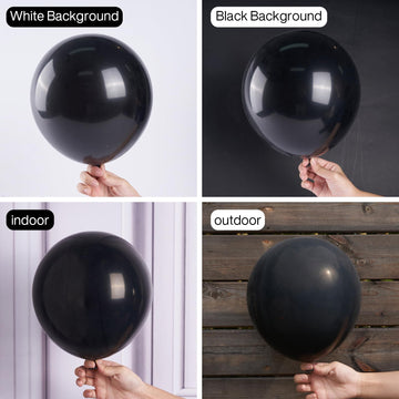 Partywoo Black Balloons, 50 Pcs 12 Inch Matte Black Balloons, Black Balloons For Balloon Garland Or Balloon Arch As Party Decorations, Birthday Decorations, Retirement Party Decorations, Black-Y18