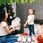 Hollowfly 5 Pcs Snowy Owls Plush Toy Gift Set 12.6 Mom Owls with 4 Cute Babies Stuffed Animal in Zippered Back Nurturing Plushes