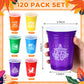 Ziliny 120 Pack Lets Fiesta Cups Mexican Party Supplies Cinco De Mayo 12 oz Disposable Plastic Cups for Taco Baby Shower Birthd