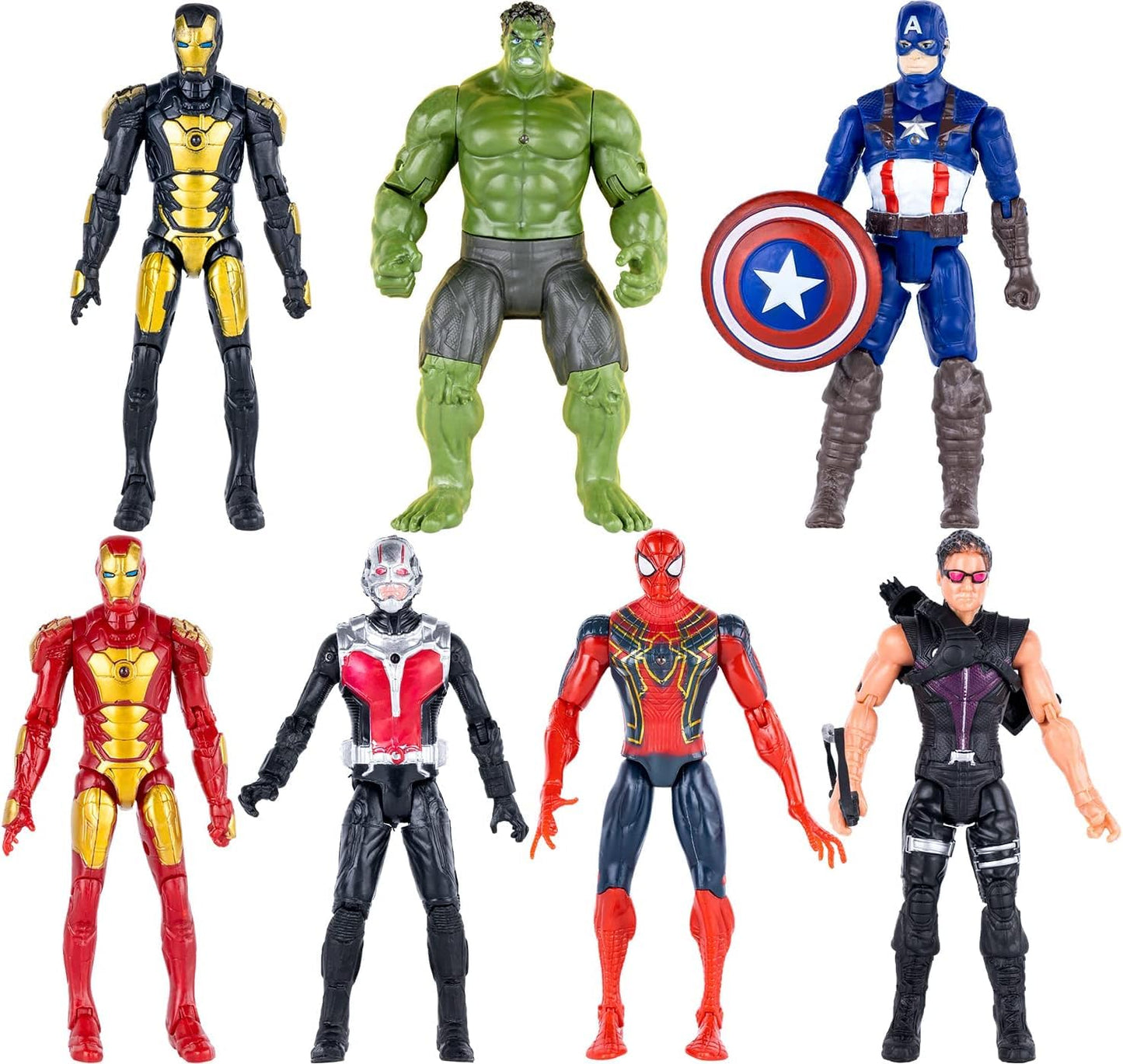 Muksse 14 Pcs Big Set Superhero Action Figures - Collectible Models 6.5-Inches Tall, Exclusive Set Superhero Toys, For Kids, Fig