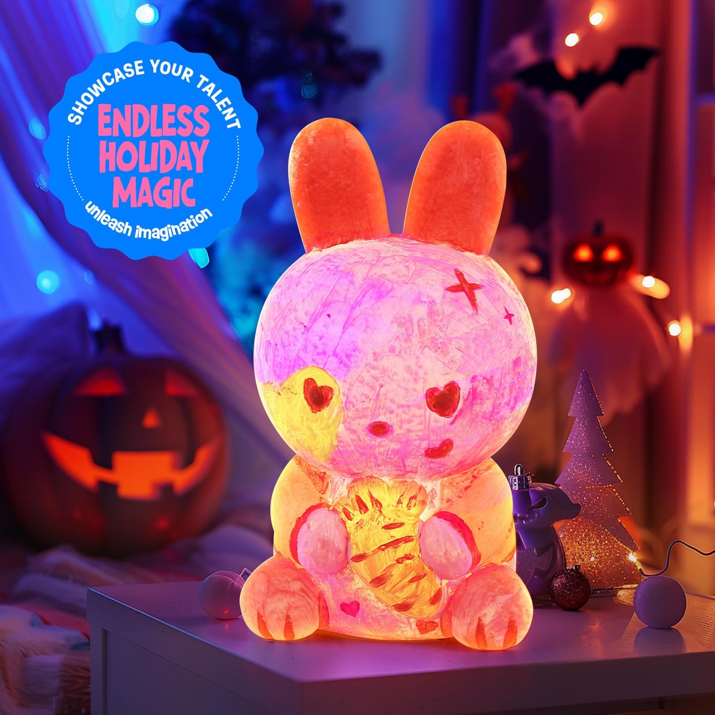Laoese Paint Your Own Bunny Lamp Kit, Art Supplies Arts & Crafts Kit, Painting Kit For Kids 6-12, Arts And Crafts For Kids Ages