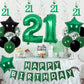 Cheereveal 21St Birthday Decorations For Her Him Green And Black Happy Birthday Banner Cake Topper Number 21 Foil Balloon Hanging Swirls For 21 Year Old Birthday Party Supplies