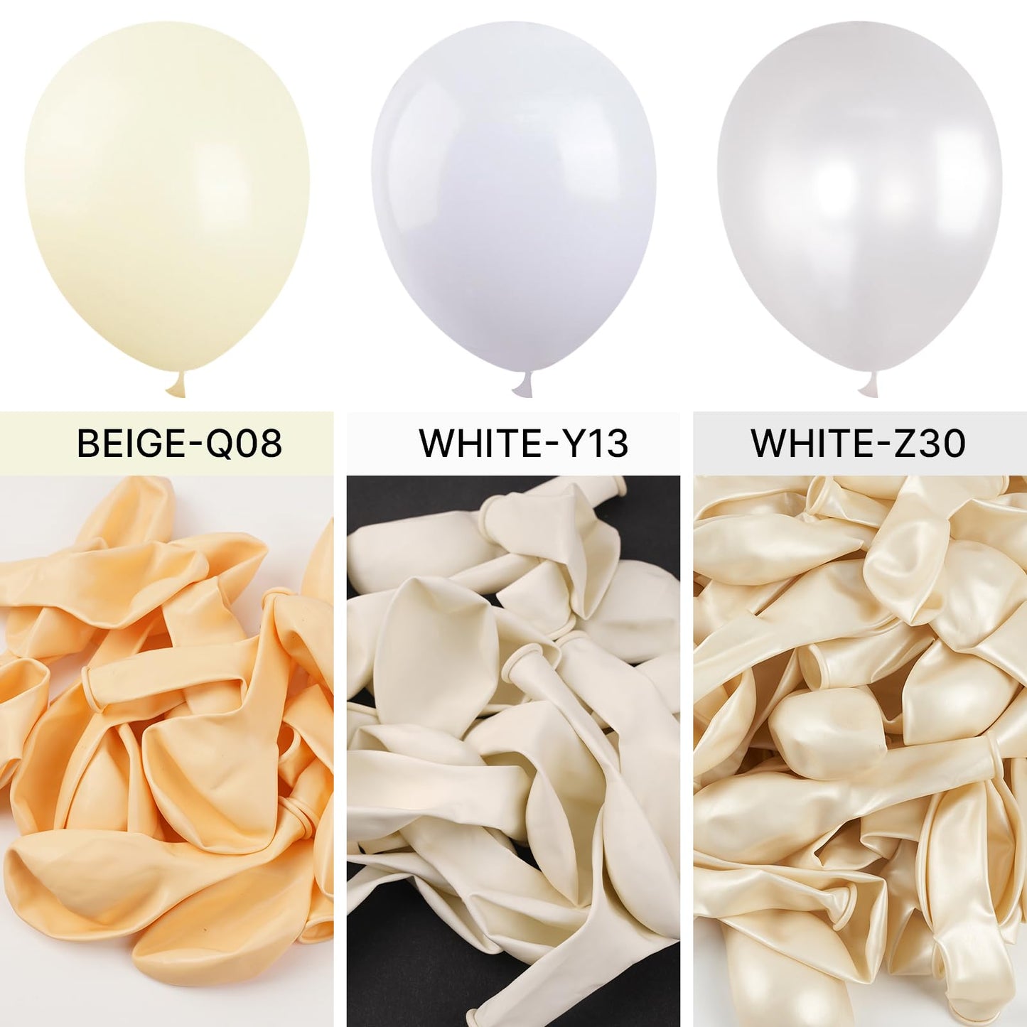 Partywoo White Balloons, 85 Pcs Matte White Balloons Different Sizes Pack Of 18 Inch 12 Inch 10 Inch 5 Inch White Balloons For Balloon Garland Or Balloon Arch As Birthday Party Decorations, White-Y13