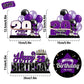Lingteer Happy 29Th Birthday Purple Acrylic Table Topper Centerpieces Set - Cheers To 29 Years Old Birthday 29Th Bday Party Gift Decorations.