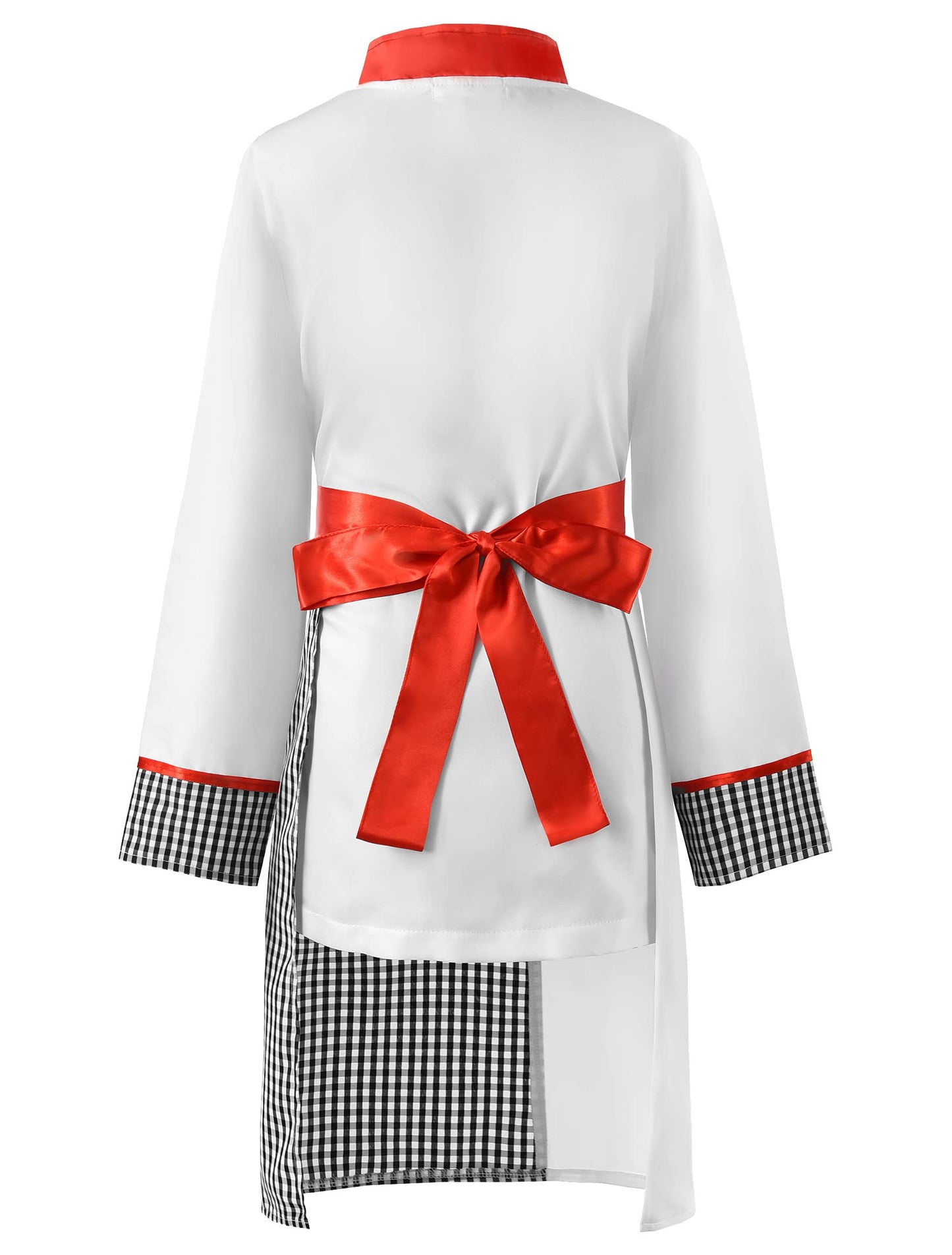 Relibeauty Kids Chef Costume Set For Kids Boys Girls Role Play With Detachable Apron, 130 White