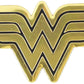 DC Comics Originals Wonder Woman Logo Metal Sticker, Gold, 9cm