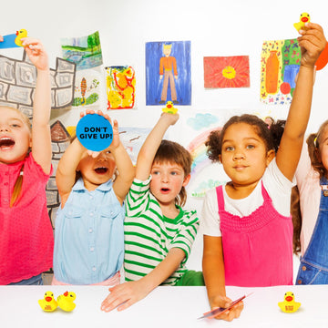 Lenwen 60 Pcs Rubber Duck Bath Toy Inspirational Gift Motivational Rubber Ducks Thank You Gifts Inspirational Party Favors Baby Shower Decorations Birthday Party Favors (1.3 Inch)