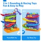 Toddler Toys For 1 Year Old Boy Birthday Gift 2 In 1 Pound Ball Toy & Car Ramp Race Track Learning Active Early Developmental Montessori Toys For 1-Year-Old Birthday Gifts For 1 2 3 Year-Old Boy Girl