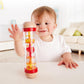 Hape Beaded Raindrops | Mini Wooden Musical Toddler Instrument, Shake & Rattle Rainmaker Toy, Red, L: 2, W: 2, H: 7.9 Inch