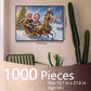 Romantic Couple 1000 Piece Jigsaw Puzzles for mature-themed Christmas Trees Jigsaw Puzzle Horse and Wooden House 1000 Pieces Puzzles 20''x27 inch Xmas DIY Craft Puzzle Art Home Wall Decor Family Challengings