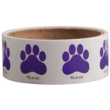 U.S. Toy Purple Paw Print Stickers - Roll of 100