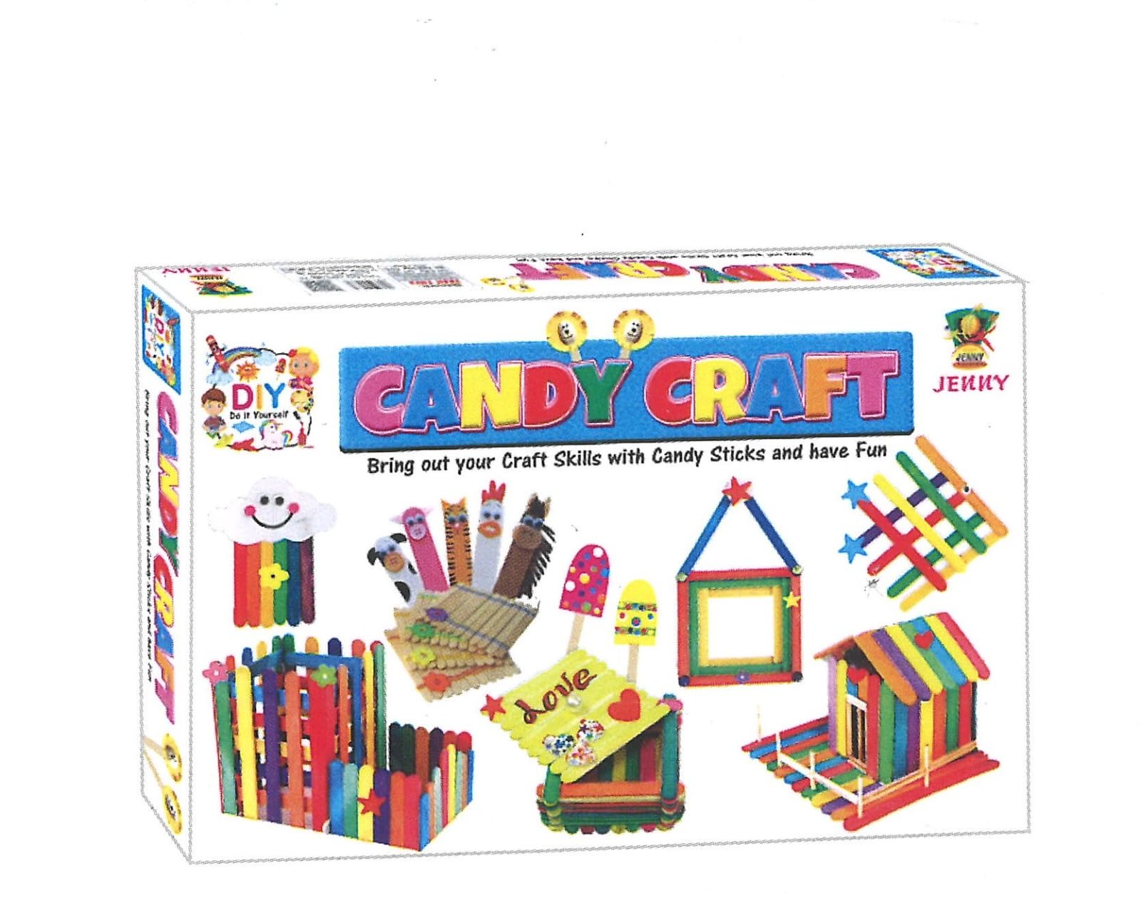 Jenny Candy Craft Diy Ice Cream Sticks Arts And Crafts Kit For Kids  Comprehensive Educational Activity Set With 200+ Colored P