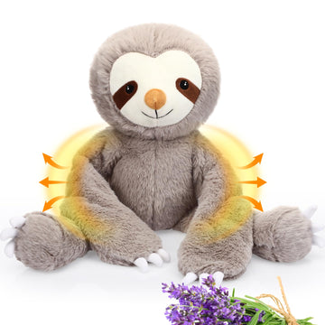 Realspring Microwavable Stuffed Animal For Kids Lavender Scented Cute Plush Heatable Coolable Plushie For Valentine'S Day Gift A