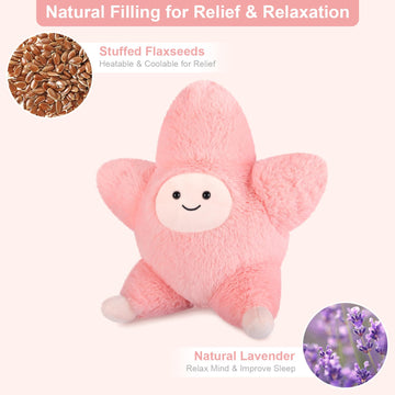 Suzzipals Heatable & Coolable Starfish Stuffed Animals, Microwave Heating Pad, Star Fish Plushies For Companion, Cute Starfish L