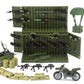 Olive Green Army Accessories Kit 325 Pcs Military  Pack Gear E.O.D Suit NVD Helmet Shipping Container protective coveringy Building Block Toy for Soldiers Compatible with Major Brands