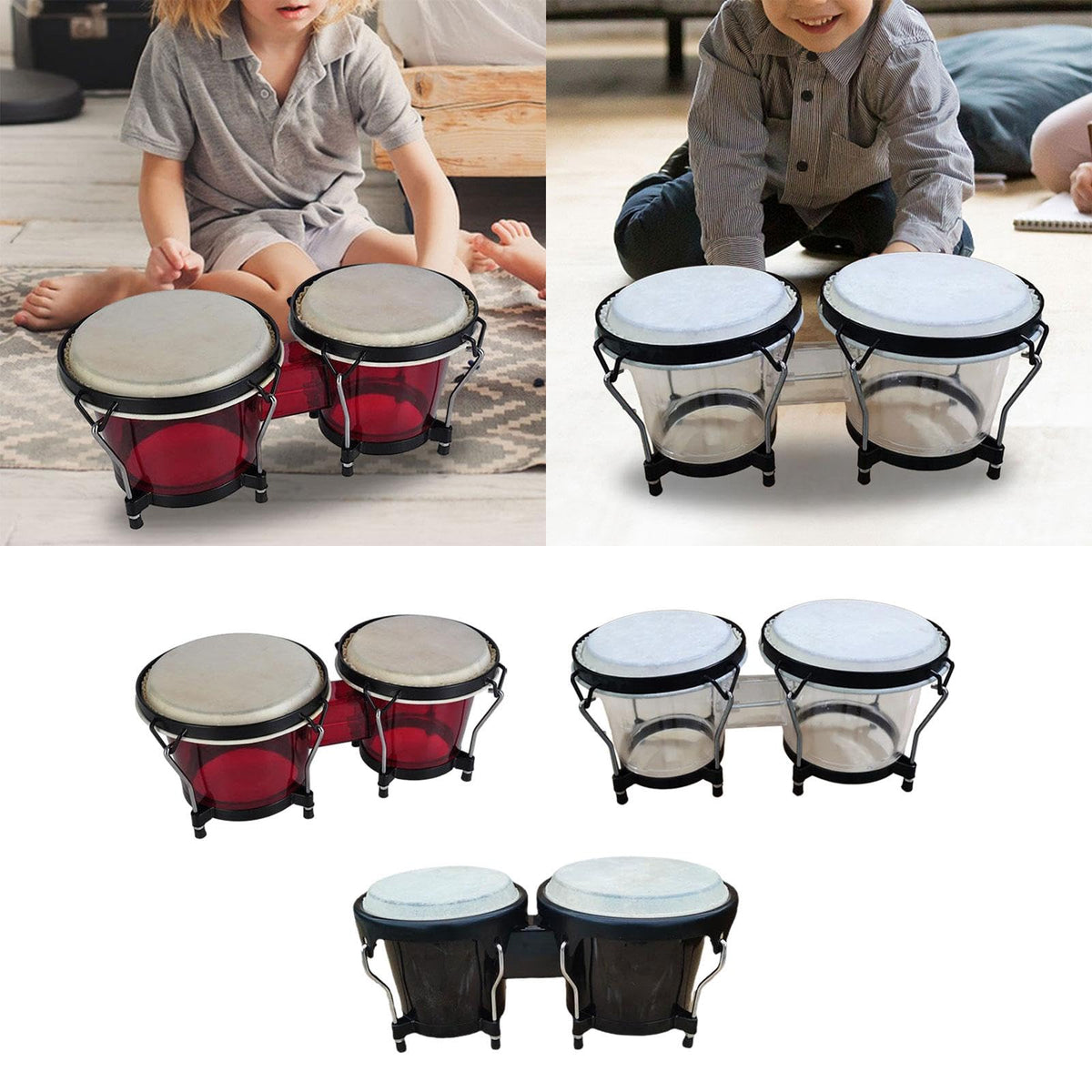 Enakshi 6 And 7 Bongo Drum Set Crafted Percussion Instrument For Kids And Adults Red|Toys & Hobbies | Educational | Music & 