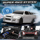 VoleRusher RC Mini Drift Car - 1/43 Scale, Silver, ABS Material, Age 8-14, RTR 2.4GHz Remote, includes 2 Tire Sets &