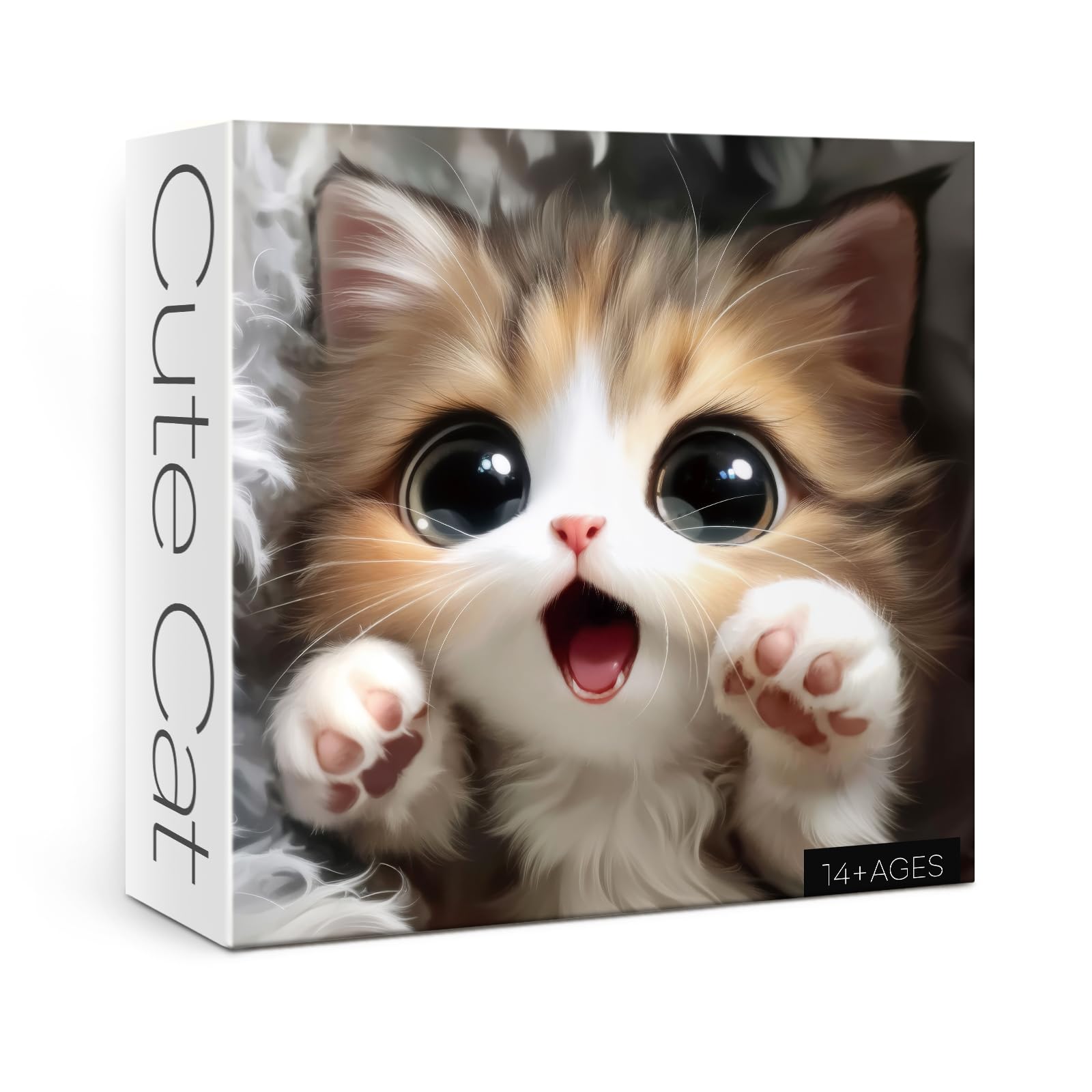 Cute Cat Puzzles for Adults 1000 Pieces, Pretty Kitty Art Jigsaw Puzzles, Beautiful Animal Kitten Puzzles