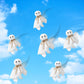 EYxsaxenk Halloween Ghost Bean Bags for Tossing - 12Pcs Cute Little Boo Mini Bean Bag Toss Game Toy for Kids Toddler Outside tossing Game Halloween Party Decoration Indoor Outdoor Activity Supplies
