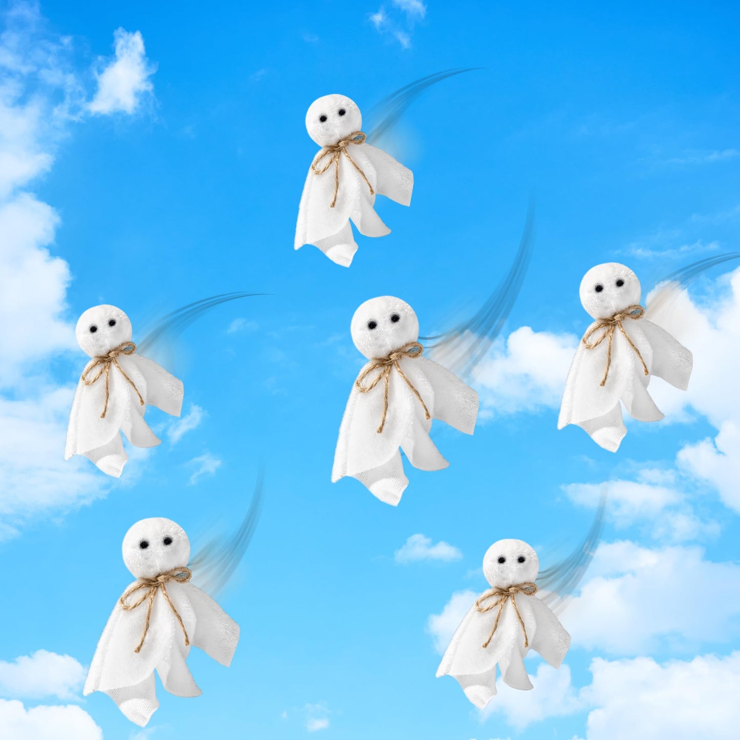 EYxsaxenk Halloween Ghost Bean Bags for Tossing - 12Pcs Cute Little Boo Mini Bean Bag Toss Game Toy for Kids Toddler Outside tossing Game Halloween Party Decoration Indoor Outdoor Activity Supplies