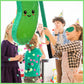 Sonwyoung Cucumber Theme Piñata for Kids - 15.7"x6.7"x2.8" Green Paper with Bat, Blindfold & Confetti for Parties and Baby Showers
