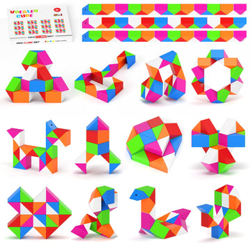 Vdealen 24 Pack Mini Fidget Snake Cube Twist Puzzle Party Favors For Kids, School Rewards&Classroom Prize For Students, Goodie B