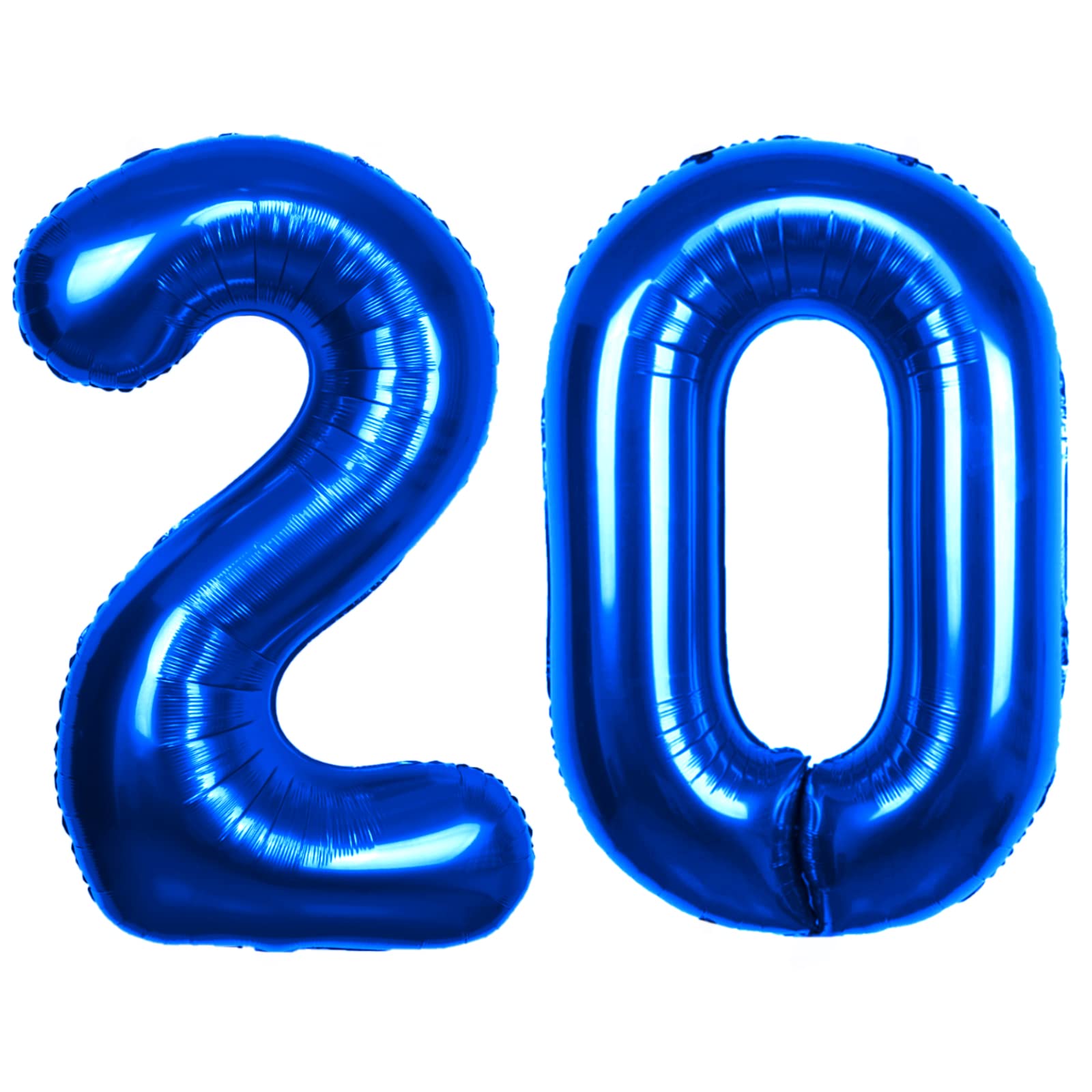 40 Inch Number 20 Balloon Blue Jumbo Giant Big Large Number 20 Foil Mylar Blue Balloons 20Th Birthday Party Anniversary Decorati