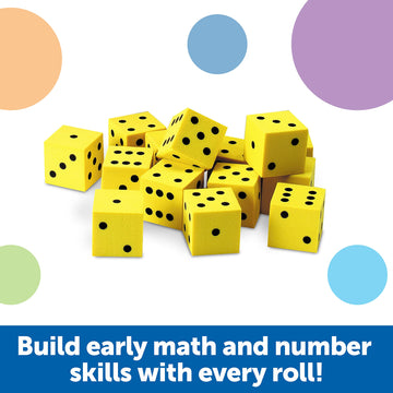 Learning Resources Hands-On Soft Dot Dice Bucket, Set Of 200, Ages 3+, Classroom Or Homeschool Supplies, Back To School Supplies