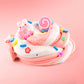 Generic Pink Butter Slime, Lollipop And Round Bunny Add Ins, Super Soft And Non-Sticky, Birthday Gift, Party Favors For Girls Boys, Diy Scented Stretchy Slime Toy(7Oz)