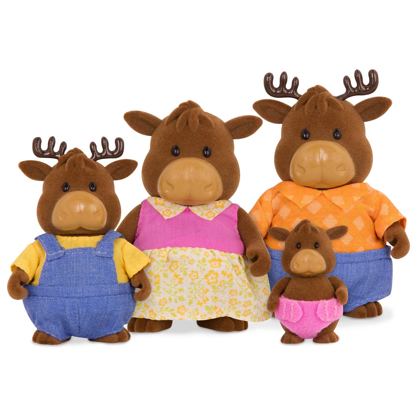Li'L Woodzeez Moose Family Set – Vanderhoof Moose With Storybook – 5Pc Toy Set With Miniature Animal Figurines – Family Toys And Books For Kids Age 3+