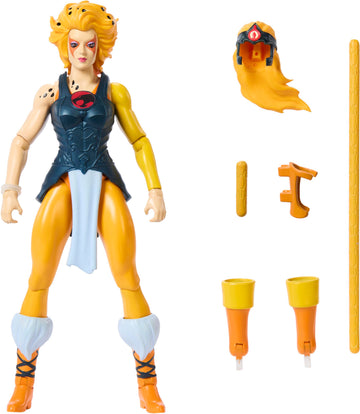Masters of the Universe Origins & Thundercats Action Figure  Cheetara Toy  1980s Crossover  5.5-inch Posable with Removable protective covering  Staff & Mini Comic