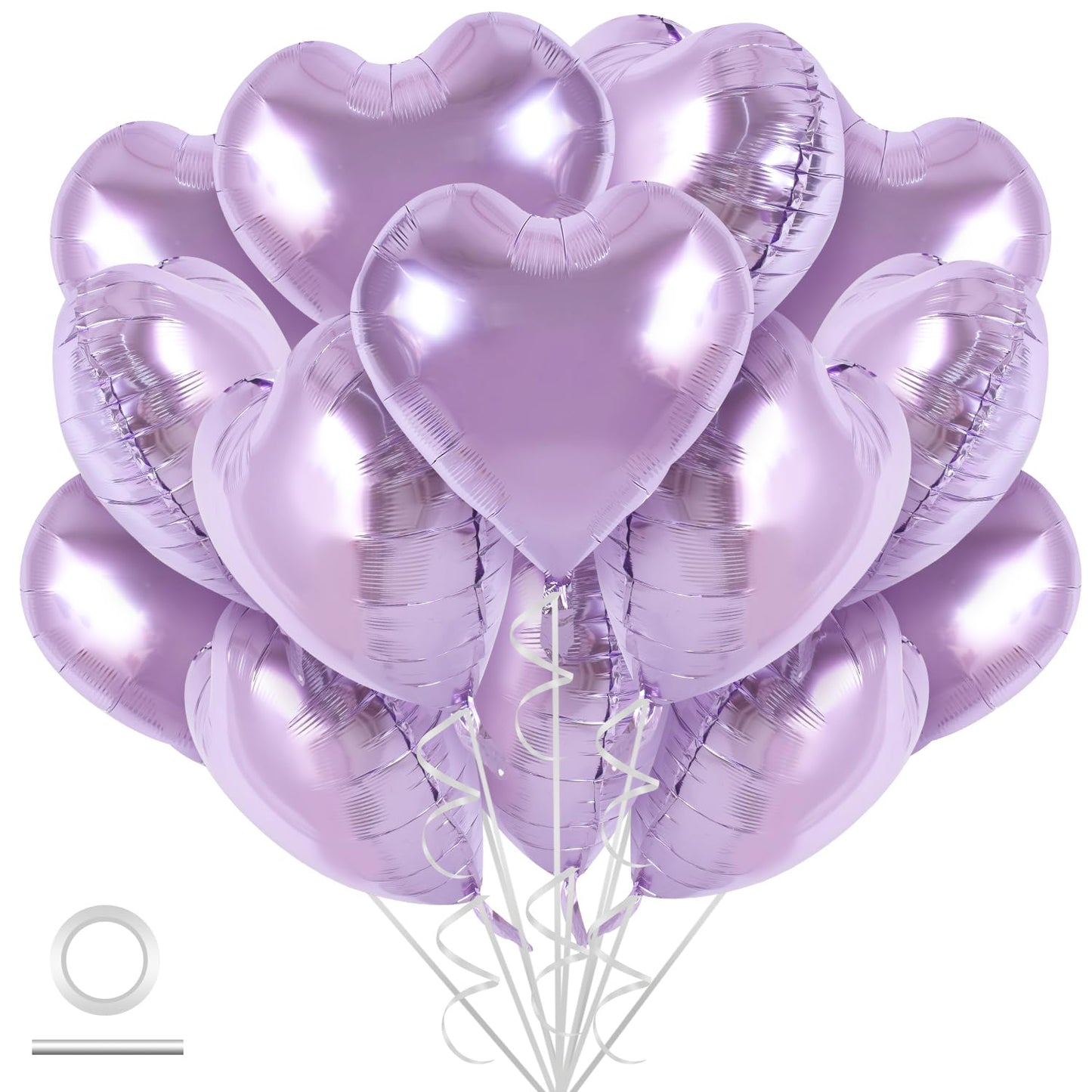 TONIFUL 30Pcs 18 Inch Purple Heart Balloons Purple Heart Shape Foil Mylar Balloons Decoration for Birthday Valentines Day Weddi