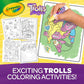 Crayola Trolls Color & Erase Sticker Activity Pad, 12 Reusable Trolls Coloring Pages & 100 Stickers, Gift