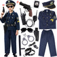 Police Costume For Kids Dress Up Set Role Play Officer With Handcuffs Badge Toys