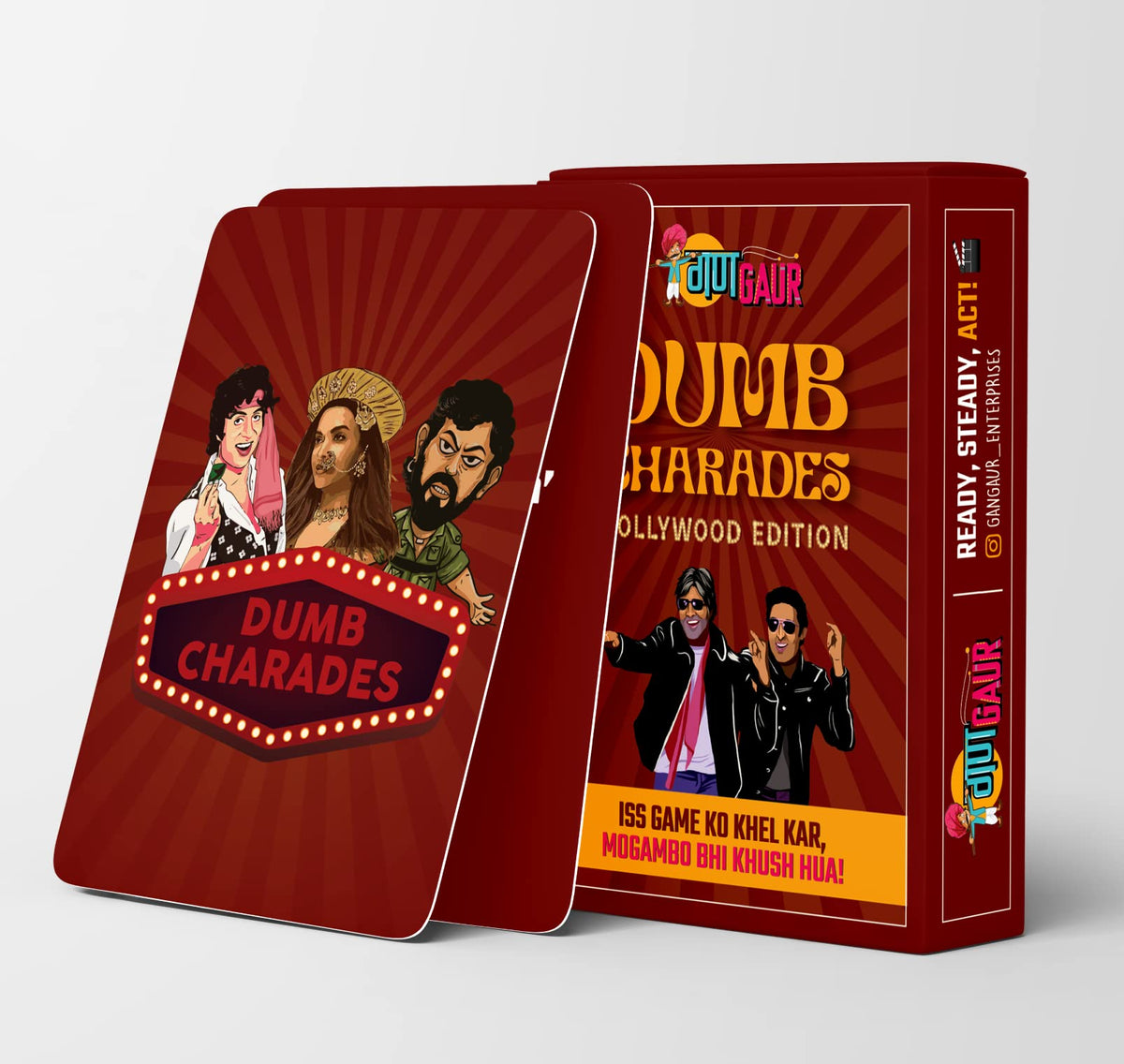 Quirky ! Bollywood Dumb Charades Card Game Deck Includes 50 Cards & Plenty Of Laughs And Entertainment For All