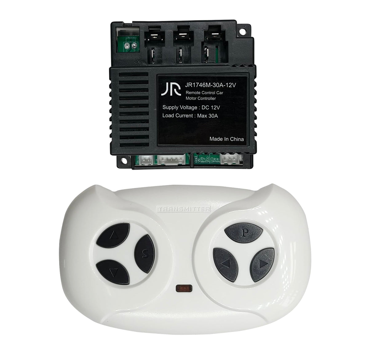 2.4G Bluetooth Remote Control and JR1746M30A12V Receiver Control Box Mother Board for Kids Ride On Car Powered Wheels Replacem