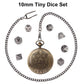 Famard 10mm Tiny DND Dice Set with Vintage Pocket Watch Shell Case, Polyhedral Metal D&D Dice Set for Dungeons and Dragons, RPG