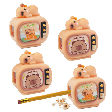 Funblast Capybara Pencil Sharpener For Kids - Set Of 4 Pcs Sharpener For Kid, Stationery Items Aesthetic, Stylish Sharpener For 