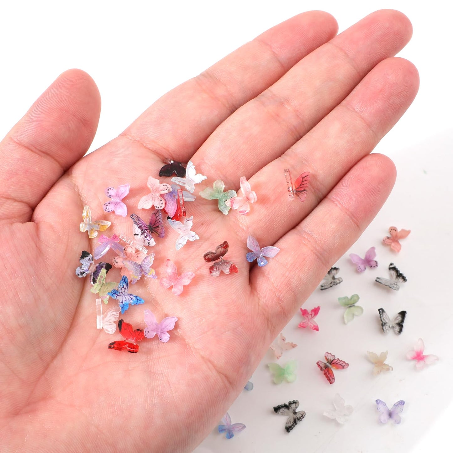 60Pcs Micro Resin Butterflies, Mini Butterflies For Crafts Miniature Tiny Butterflies Dollhouse Small Butterfly Figurines For Kids Miniature Landscapes Fairy Dollhouse (Random Colors)