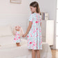 Bow Dream Girls Cute Pattern Dress And Matching American Girl Doll Clothes Accessories For Girls Flamingo Size 110