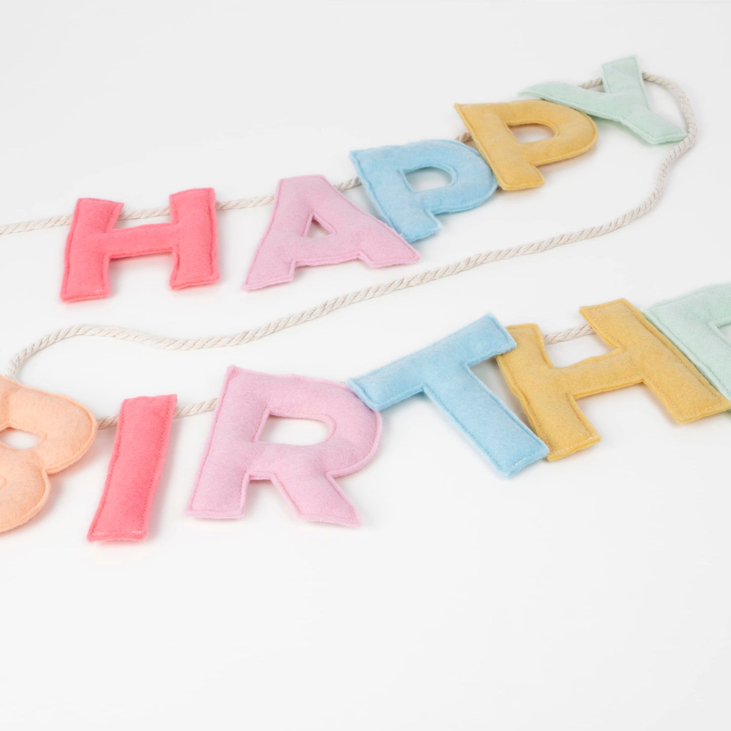 Meri Meri Felt Happy Birthday Garland (3.2m with excess cord - Pack of 1)