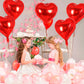 12 Pcs Red Heart Balloons,18 Inch Heart Foil Balloons Love Balloons Valentine Balloons For Birthday Party Wedding Engagement Par