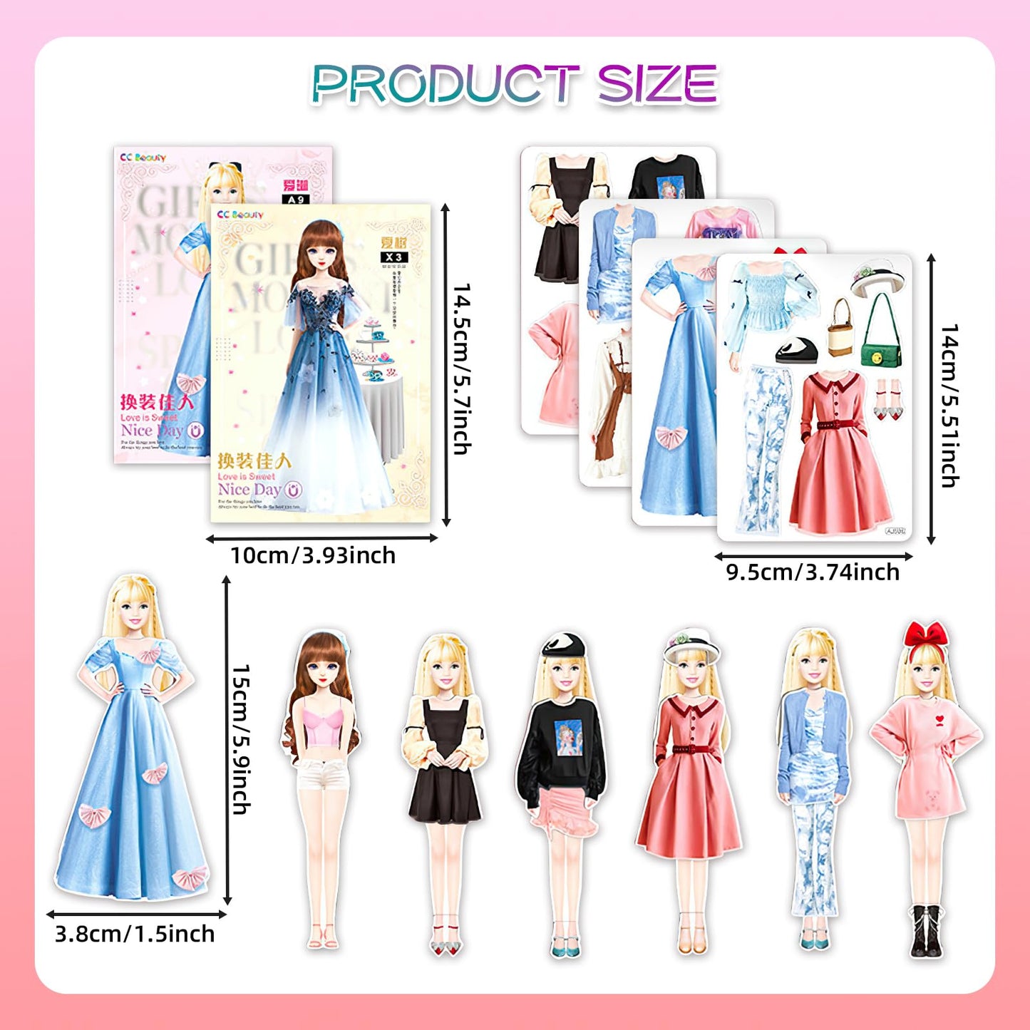 Jhgcvx Magnetic Dress Up Paper Dolls For Girls Ages 4-7,Pretty Princess Game Paper Dolls Dress Up Toys,Creating Imaginative Birt