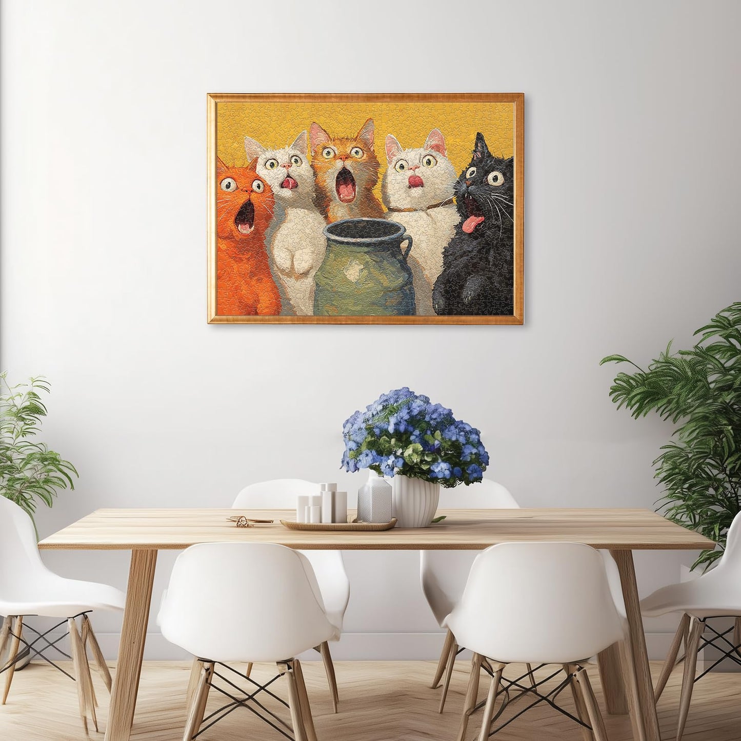 1000-Piece mature-themed Puzzle - Fun Jigsaw Puzzle for mature-themeds Surprised Cats Oil Painting  Challenging Fun Puzzle for mature-themeds  Colorful Cat Art Puzzle  Great Gift Idea  26.65 x 19.25 in